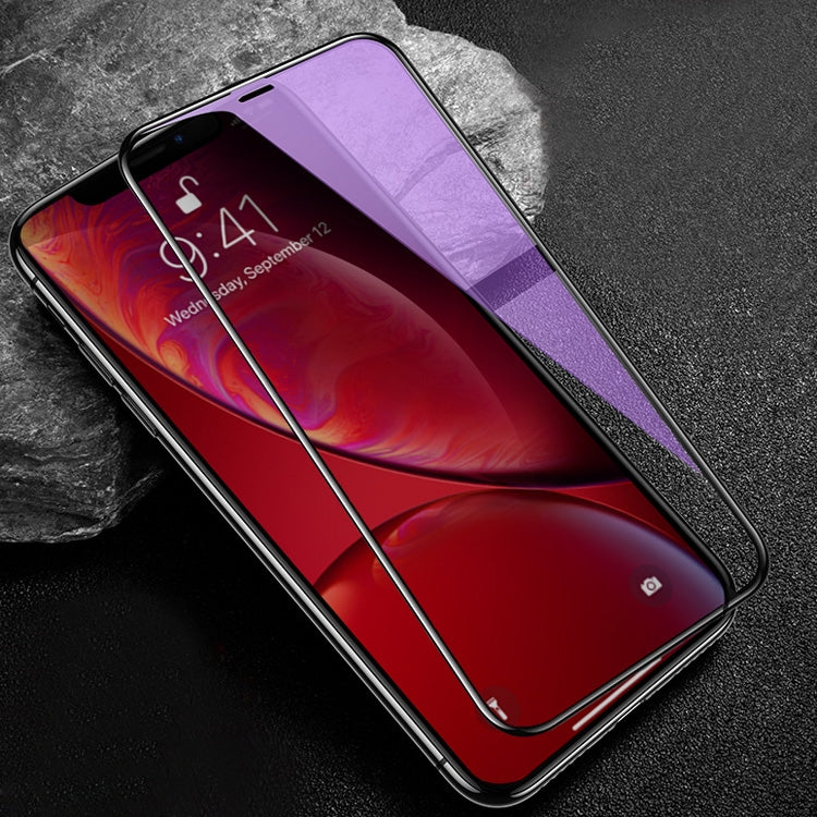 สำหรับ iPhone 11 / XR mocolo 0.33mm 9H 3D รอบขอบฟิล์มกระจกนิรภัยป้องกันรังสีบลูเรย์, iPhone XR