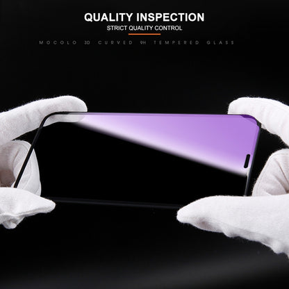 สำหรับ iPhone 11 / XR mocolo 0.33mm 9H 3D รอบขอบฟิล์มกระจกนิรภัยป้องกันรังสีบลูเรย์, iPhone XR