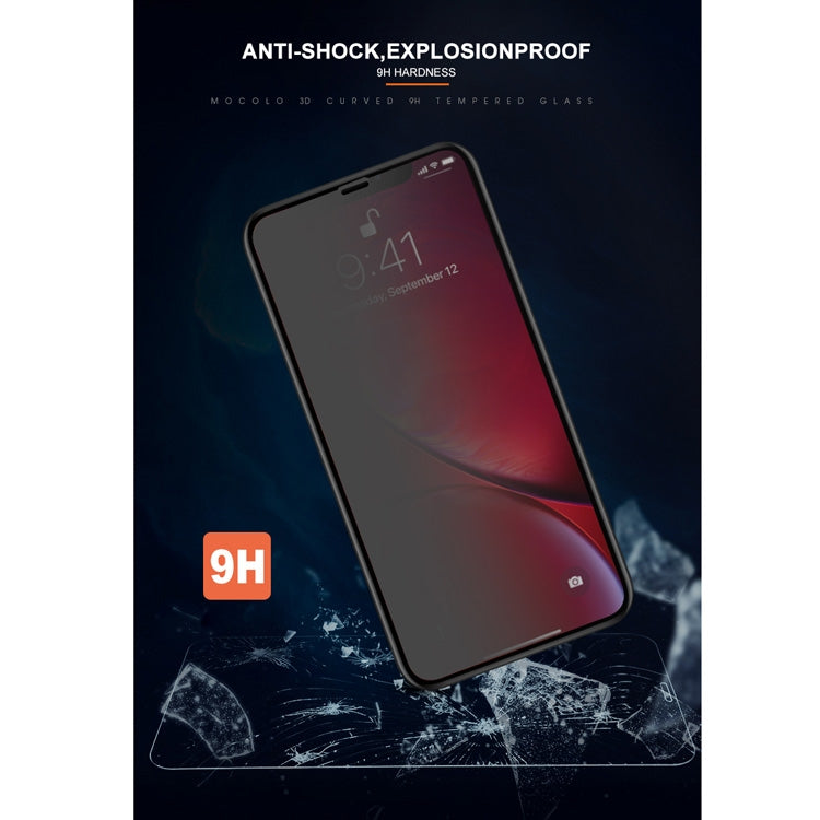 สำหรับ iPhone 11 / XR mocolo 0.33mm 9H 3D รอบขอบความเป็นส่วนตัวฟิล์มกระจกนิรภัยป้องกันแสงสะท้อน, iPhone XR