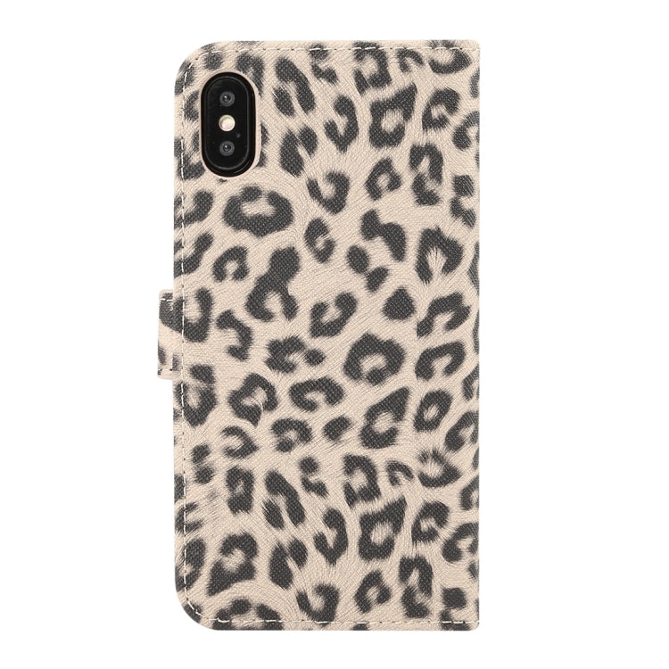 สำหรับ iPhone XS ซองหนังพลิกแนวนอนลายเสือดาวพร้อมตัวยึดและช่องเสียบการ์ด, For XS