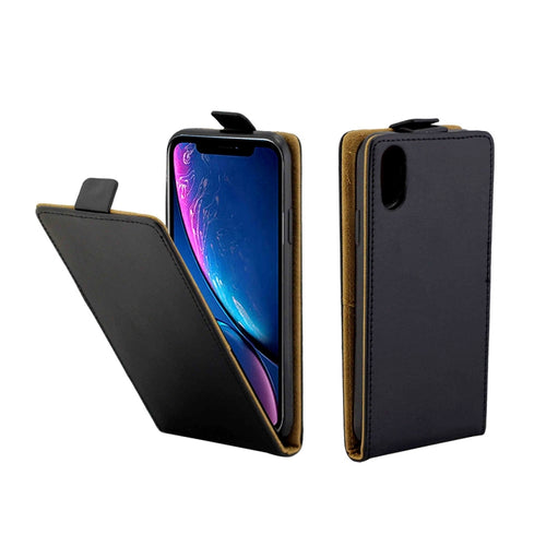 สำหรับ iPhone XR ซองหนังพลิกแนวตั้งสไตล์ธุรกิจพร้อมช่องเสียบการ์ด, For XR