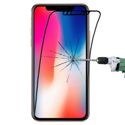 สำหรับ iPhone 11 Pro / XS / X 0.1 มม. 9H เต็มหน้าจอฟิล์มกระจกนิรภัยไฟเบอร์แบบยืดหยุ่น, For iPhone 11 Pro / XS / X Black, For iPhone 11 Pro / XS / X  White
