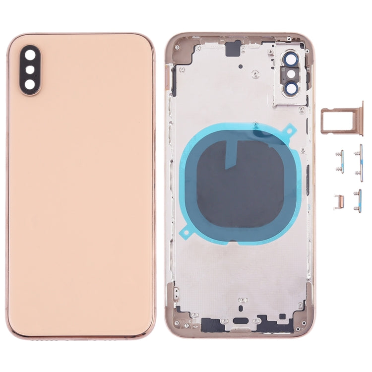 ฝาหลังพร้อมเลนส์กล้องและถาดซิมการ์ดและปุ่มด้านข้างสำหรับ iPhone XS, For iPhone XS (Camera Lens+Side Keys), For iPhone XS with Side keys, For iPhone XS with Card Tray