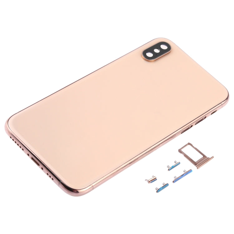 ฝาหลังพร้อมเลนส์กล้องและถาดซิมการ์ดและปุ่มด้านข้างสำหรับ iPhone XS, For iPhone XS (Camera Lens+Side Keys), For iPhone XS with Side keys, For iPhone XS with Card Tray