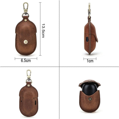 CF1109 สำหรับ Galaxy Buds Crazy Horse Texture Clamshell หูฟังเคสหนังป้องกันพร้อมตะขอ, For Galaxy Buds