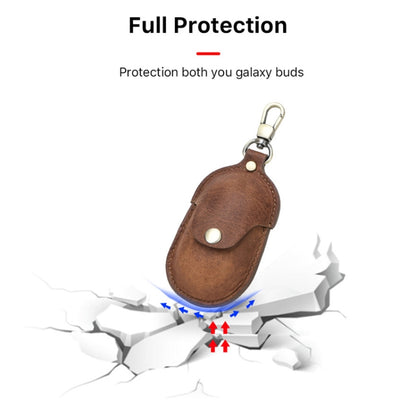 CF1109 สำหรับ Galaxy Buds Crazy Horse Texture Clamshell หูฟังเคสหนังป้องกันพร้อมตะขอ, For Galaxy Buds