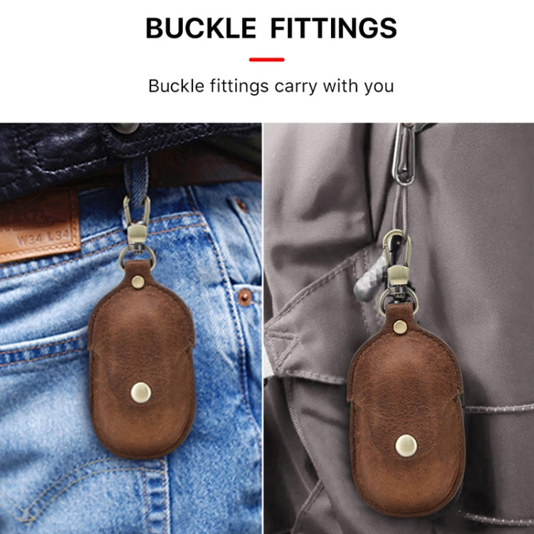 CF1109 สำหรับ Galaxy Buds Crazy Horse Texture Clamshell หูฟังเคสหนังป้องกันพร้อมตะขอ, For Galaxy Buds
