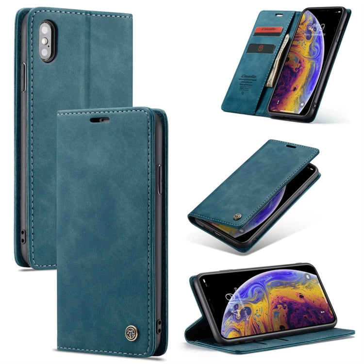 สำหรับ iPhone X / XS CaseMe-013 ซองหนังพลิกแนวนอนแบบมัลติฟังก์ชั่น Retro Frosted พร้อมช่องเสียบการ์ดและที่วางและกระเป๋าสตางค์, For iPhone X / XS