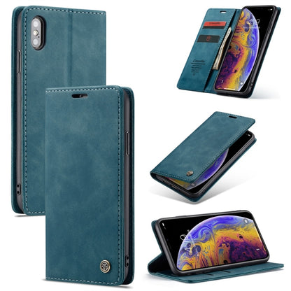 สำหรับ iPhone X / XS CaseMe-013 ซองหนังพลิกแนวนอนแบบมัลติฟังก์ชั่น Retro Frosted พร้อมช่องเสียบการ์ดและที่วางและกระเป๋าสตางค์, For iPhone X / XS