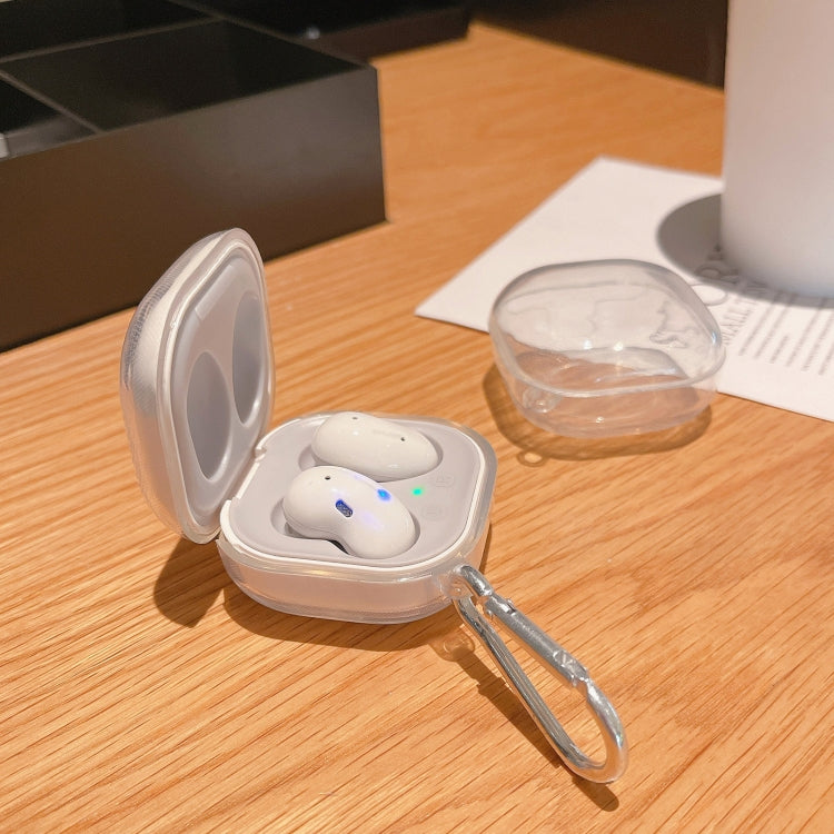 หูฟังไร้สายโปร่งใสเคสป้องกัน TPU ป้องกันการล่มสลายพร้อมตะขอสำหรับ Samsung Galaxy Buds Live