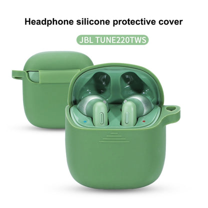 หูฟังไร้สายซิลิโคนสีบริสุทธิ์ป้องกันการล่มสลายสำหรับ JBL TUNE 220TWS