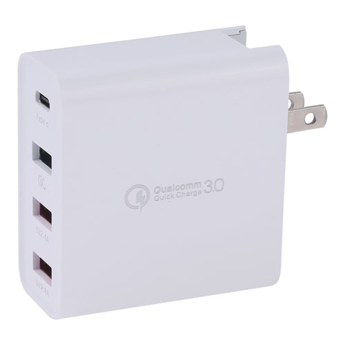 A3P 3A เอาต์พุตสูงสุด USB-C / Type-C + QC3.0 + Dual USB 4 พอร์ตที่ชาร์จสำหรับเดินทางบนผนัง, ปลั๊ก US, US Plug