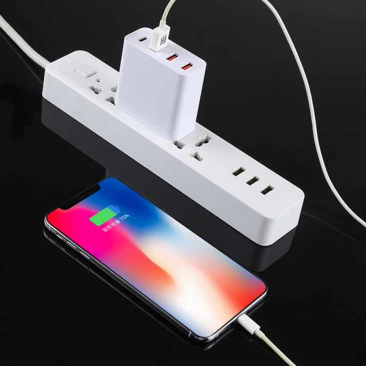 A3P 3A เอาต์พุตสูงสุด USB-C / Type-C + QC3.0 + Dual USB 4 พอร์ตที่ชาร์จสำหรับเดินทางบนผนัง, ปลั๊ก US, US Plug