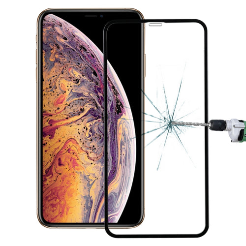 สำหรับ iPhone X และ XS 50 ชิ้นเต็มหน้าจอคาร์บอนไฟเบอร์ขอบนุ่มฟิล์มกระจกนิรภัย, For iPhone XS