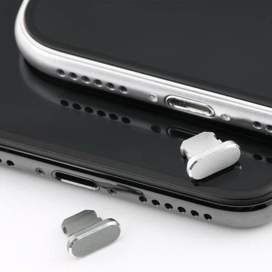 2 ชิ้นสากล 8 Pin ชาร์จพอร์ตโลหะปลั๊กป้องกันฝุ่นสำหรับ iPhone