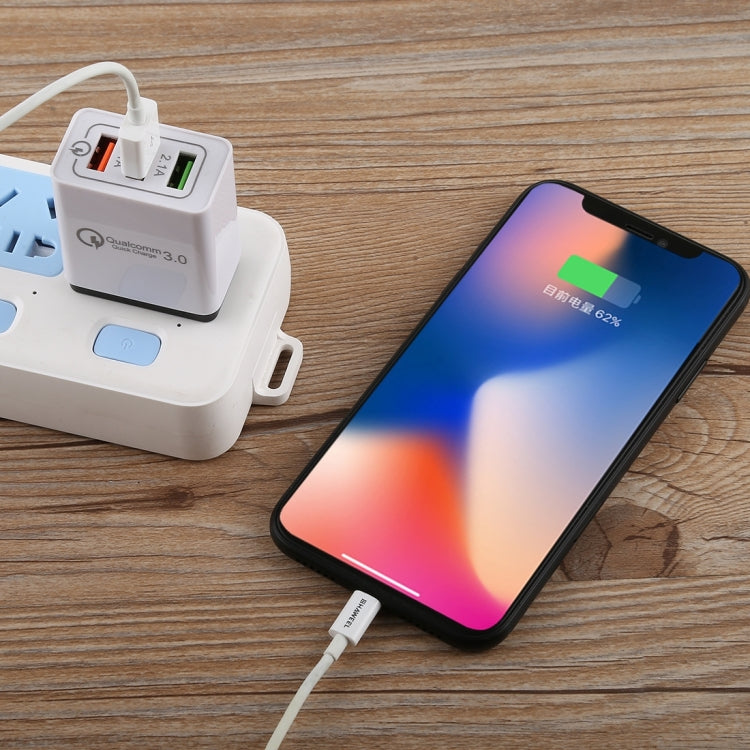 AR-QC-03 2.1A 3 พอร์ต USB ที่ชาร์จแบบชาร์จไฟแบบรวดเร็ว, ปลั๊ก US, AR-QC-03 US, AR-QC-03 US Plug Blue