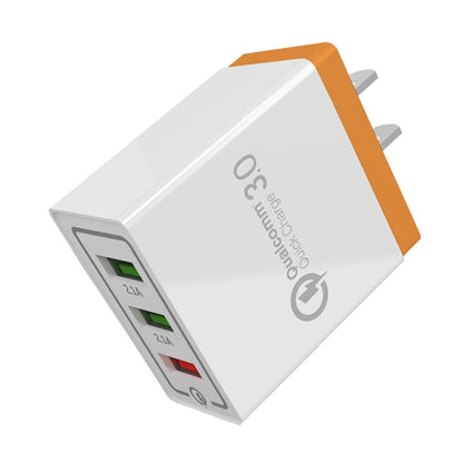 AR-QC-03 2.1A 3 พอร์ต USB ที่ชาร์จแบบชาร์จไฟแบบรวดเร็ว, ปลั๊ก US, AR-QC-03 US, AR-QC-03 US Plug Blue