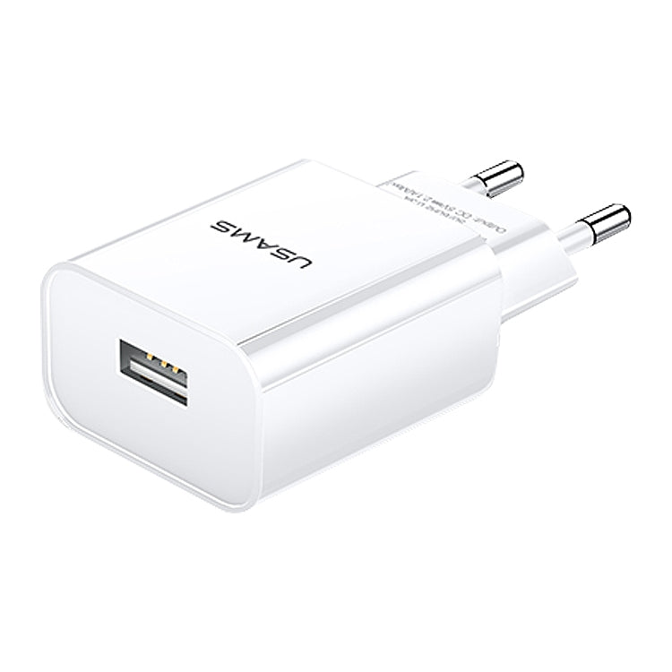USAMS US-CC075 T18 2.1A ที่ชาร์จสำหรับเดินทาง USB เดี่ยว ปลั๊ก EU, EU Plug