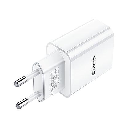 USAMS US-CC075 T18 2.1A ที่ชาร์จสำหรับเดินทาง USB เดี่ยว ปลั๊ก EU, EU Plug