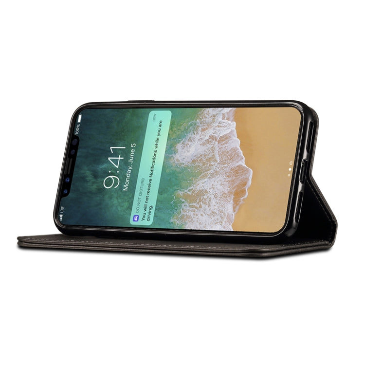 สำหรับ iPhone X / XS Suteni Calf Texture ซองหนังพลิกแนวนอนพร้อมตัวยึดและช่องเสียบการ์ดและกระเป๋าสตางค์, iPhone X / XS