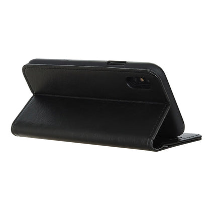 สำหรับ iPhone X / XS Magnetic Retro Crazy Horse Texture ซองหนังแนวนอนพร้อมตัวยึดและช่องเสียบการ์ดและกระเป๋าสตางค์, iPhone X / XS