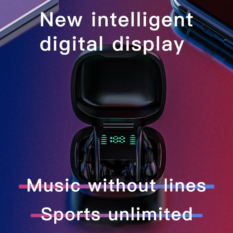 หูฟัง Bluetooth ติดหูไร้สาย 258 พร้อมกล่องชาร์จและจอแสดงผลดิจิตอล รองรับการโทรแบบสัมผัส & HD และระบบสั่งงานด้วยเสียง & NFC, MD03 Black, 258 White