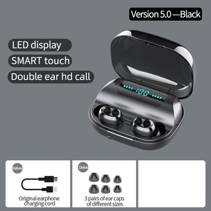 263 TWS CVC8.0 หูฟังบลูทู ธ ตัดเสียงรบกวนพร้อมกล่องชาร์จรองรับระบบสัมผัสและจอแสดงผล LED สามหน้าจอแบตเตอรี่และที่วางโทรศัพท์ & Power Bank & การโทรแบบ HD และระบบสั่งงานด้วยเสียง, 263