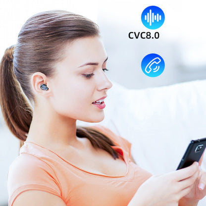 263 TWS CVC8.0 หูฟังบลูทู ธ ตัดเสียงรบกวนพร้อมกล่องชาร์จรองรับระบบสัมผัสและจอแสดงผล LED สามหน้าจอแบตเตอรี่และที่วางโทรศัพท์ & Power Bank & การโทรแบบ HD และระบบสั่งงานด้วยเสียง, 263