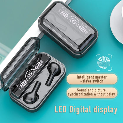 278 TWS หูฟังบลูทูธระบบสัมผัสตัดเสียงรบกวนภายนอกพร้อมกล่องชาร์จ รองรับไฟ LED จอแสดงผลดิจิตอลและไฟหายใจ & การโทรและระบบสั่งงานด้วยเสียง, 278 Black, 278 White