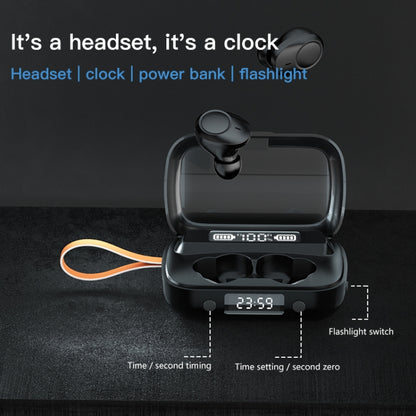 A13 TWS CVC8.0 และ DSP Dual Noise Cancelling หูฟัง Bluetooth แบบสัมผัสพร้อมกล่องชาร์จ, รองรับจอแสดงผลดิจิตอล LED และนาฬิกาและไฟฉายและการโทรแบบ HD และ Siri และ Power Bank, A13