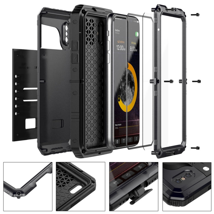 สำหรับ iPhone X / XS กันน้ำกันฝุ่นกันกระแทกโลหะผสมสังกะสี + เคสซิลิโคน, iPhone XS / X