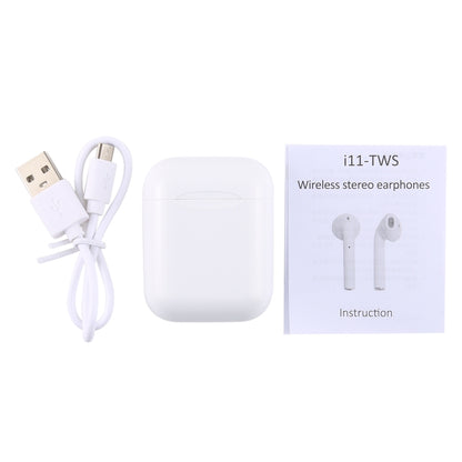 หูฟังสเตอริโอไร้สาย Bluetooth i11TWS V5.0 พร้อมกล่องชาร์จแม่เหล็ก เข้ากันได้กับ iOS และ Android