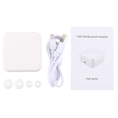 T-88 TWS Bluetooth V5.0 หูฟังสเตอริโอไร้สายพร้อมกล่องชาร์จแม่เหล็ก