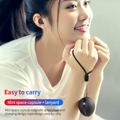 หูฟังบลูทูธไร้สายรูปทรงแคปซูลอวกาศ A10 TWS พร้อมกล่องชาร์จแม่เหล็กและเชือกเส้นเล็ก รองรับการโทรแบบ HD และบลูทูธจับคู่อัตโนมัติ, Black, Black White, White, White + Black