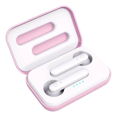 X26 TWS Bluetooth 5.0 หูฟังบลูทูธระบบสัมผัสไร้สายพร้อมกล่องชาร์จแม่เหล็กรองรับระบบสั่งงานด้วยเสียงและการโทร, Pink, Blue, White