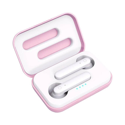 X26 TWS Bluetooth 5.0 หูฟังบลูทูธระบบสัมผัสไร้สายพร้อมกล่องชาร์จแม่เหล็กรองรับระบบสั่งงานด้วยเสียงและการโทร, Pink, Blue, White