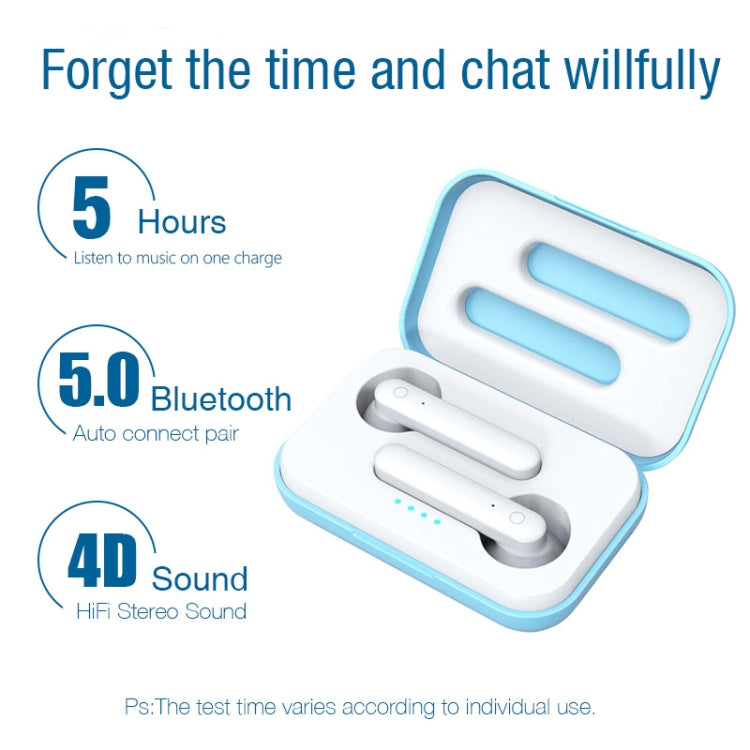 X26 TWS Bluetooth 5.0 หูฟังบลูทูธระบบสัมผัสไร้สายพร้อมกล่องชาร์จแม่เหล็กรองรับระบบสั่งงานด้วยเสียงและการโทร, Pink, Blue, White