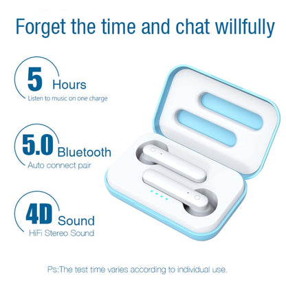 X26 TWS Bluetooth 5.0 หูฟังบลูทูธระบบสัมผัสไร้สายพร้อมกล่องชาร์จแม่เหล็กรองรับระบบสั่งงานด้วยเสียงและการโทร, Pink, Blue, White