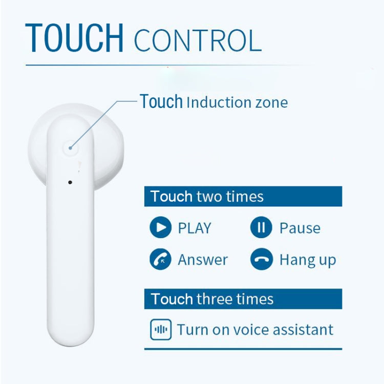 X26 TWS Bluetooth 5.0 หูฟังบลูทูธระบบสัมผัสไร้สายพร้อมกล่องชาร์จแม่เหล็กรองรับระบบสั่งงานด้วยเสียงและการโทร, Pink, Blue, White