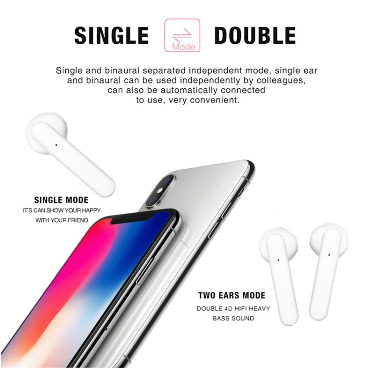 X26 TWS Bluetooth 5.0 หูฟังบลูทูธระบบสัมผัสไร้สายพร้อมกล่องชาร์จแม่เหล็กรองรับระบบสั่งงานด้วยเสียงและการโทร, Pink, Blue, White