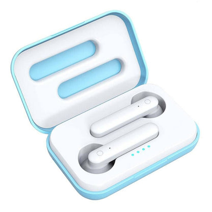 X26 TWS Bluetooth 5.0 หูฟังบลูทูธระบบสัมผัสไร้สายพร้อมกล่องชาร์จแม่เหล็กรองรับระบบสั่งงานด้วยเสียงและการโทร, Pink, Blue, White