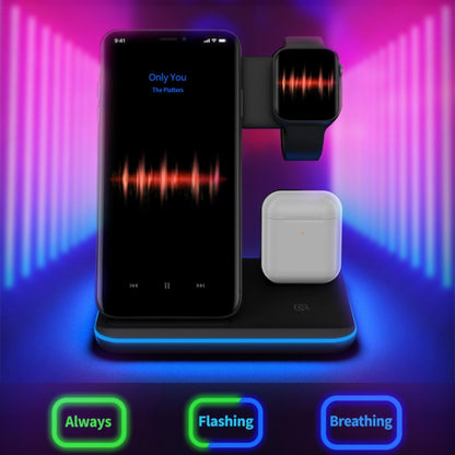 Z5 QI เครื่องชาร์จแม่เหล็กแนวตั้งแบบไร้สายสำหรับโทรศัพท์มือถือและนาฬิกา Apple และ AirPods / Xiaomi Redmi AirDots พร้อมไฟวงแหวนสัมผัส, Z5