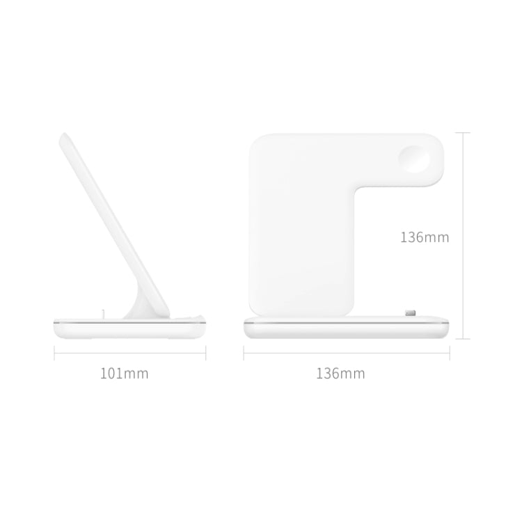 Z5 QI เครื่องชาร์จแม่เหล็กแนวตั้งแบบไร้สายสำหรับโทรศัพท์มือถือและนาฬิกา Apple และ AirPods / Xiaomi Redmi AirDots พร้อมไฟวงแหวนสัมผัส, Z5