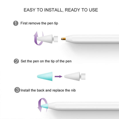 4 ชิ้นฝาครอบ Nib ทนต่อการสึกหรอปิดเสียงสำหรับ Apple Pencil 1/2, Dark Blue, Mint Green, Transparent, White