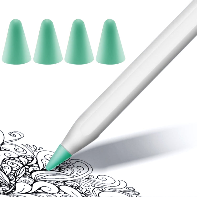 4 ชิ้นฝาครอบ Nib ทนต่อการสึกหรอปิดเสียงสำหรับ Apple Pencil 1/2, Dark Blue, Mint Green, Transparent, White
