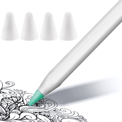4 ชิ้นฝาครอบ Nib ทนต่อการสึกหรอปิดเสียงสำหรับ Apple Pencil 1/2, Dark Blue, Mint Green, Transparent, White