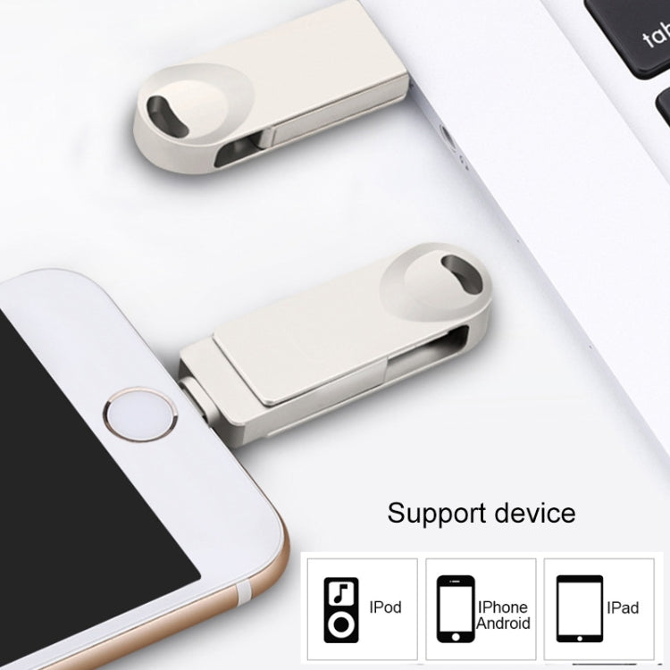 S29 3 in 1 64GB Micro USB + USB + อินเทอร์เฟซ 8 พิน Metal Twister Flash Disk, 64GB