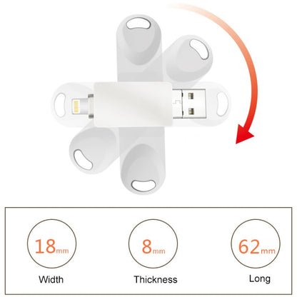 S29 3 in 1 128GB Micro USB + USB + 8 พินอินเทอร์เฟซ Metal Twister Flash Disk, 128GB