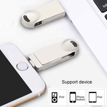 S29 3 in 1 128GB Micro USB + USB + 8 พินอินเทอร์เฟซ Metal Twister Flash Disk, 128GB