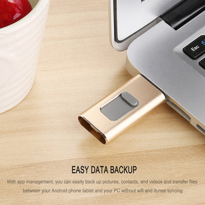 Richwell 3 in 1 32G Type-C + 8 Pin + USB 3.0 Metal Push-pull Flash Disk พร้อมฟังก์ชัน OTG